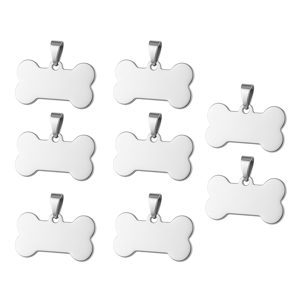 Pet ID Tag Stainless - Bone